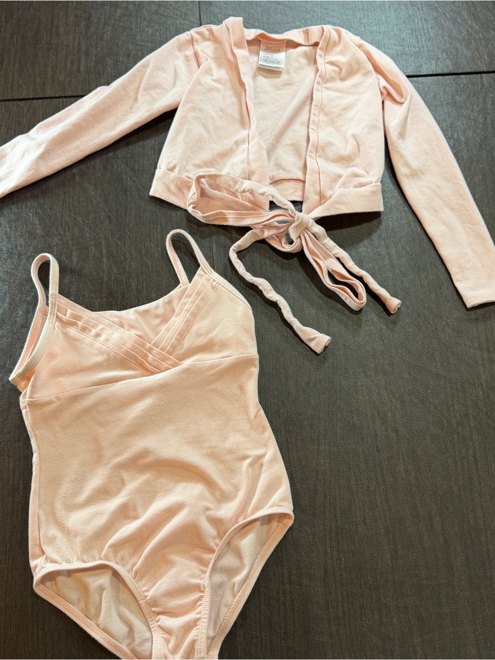 Cat & Jack Pink Dance Leotard Sz 8 and Theatricals Tie Cardigan Sz SC